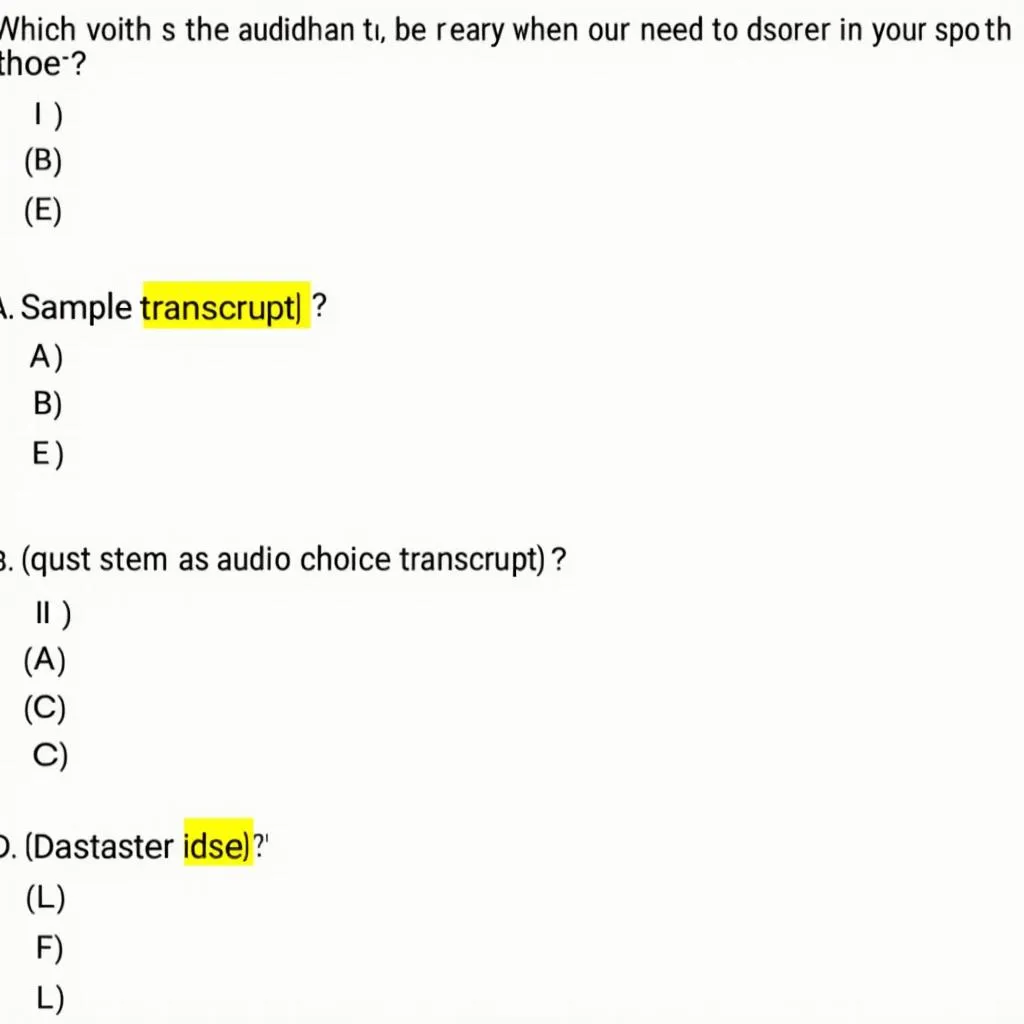 IELTS Listening Multiple Choice Questions Example