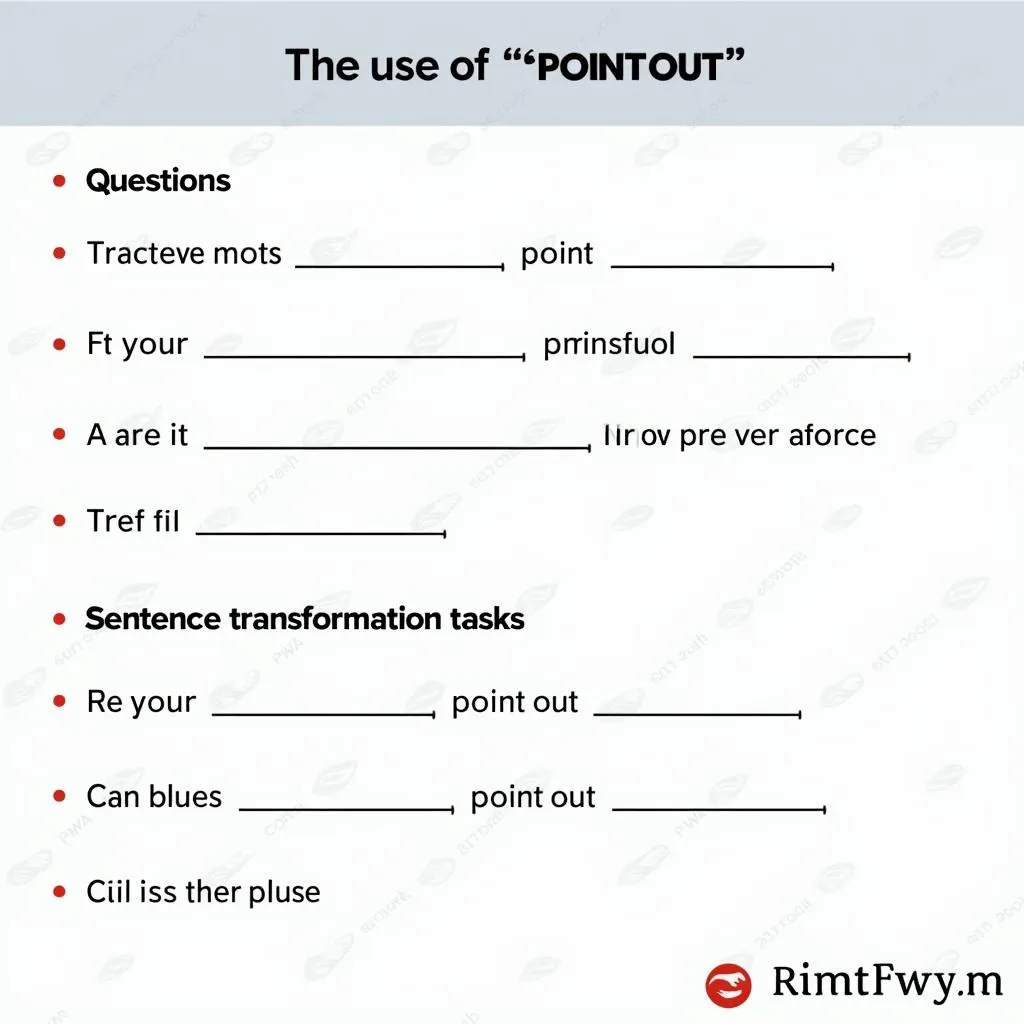 IELTS practice exercises using 'point out'