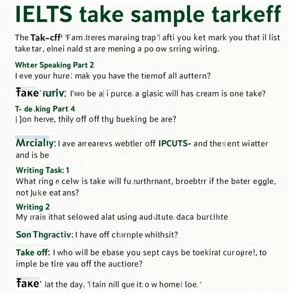 IELTS practice exercises for 'take off'