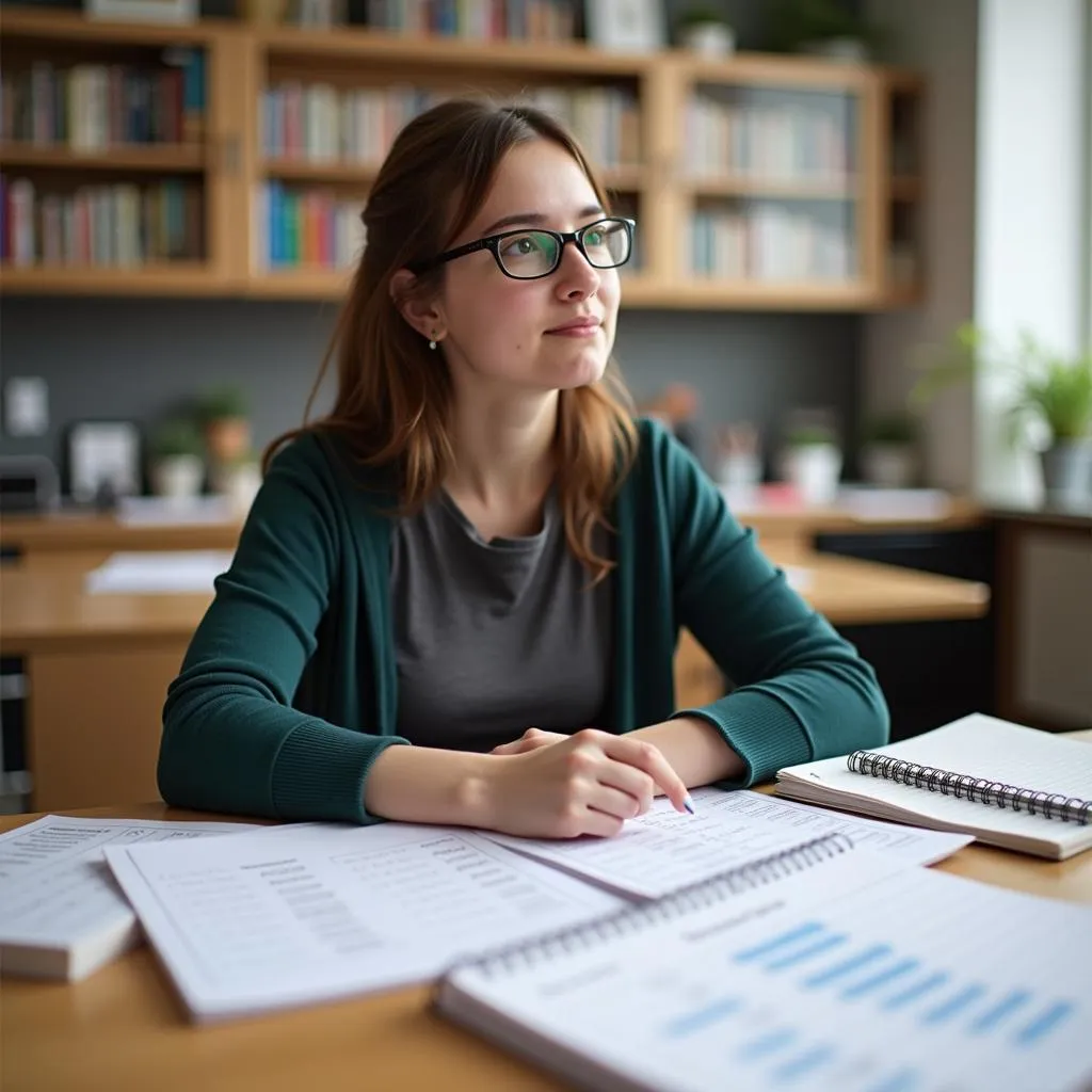 IELTS candidate preparing for speaking test