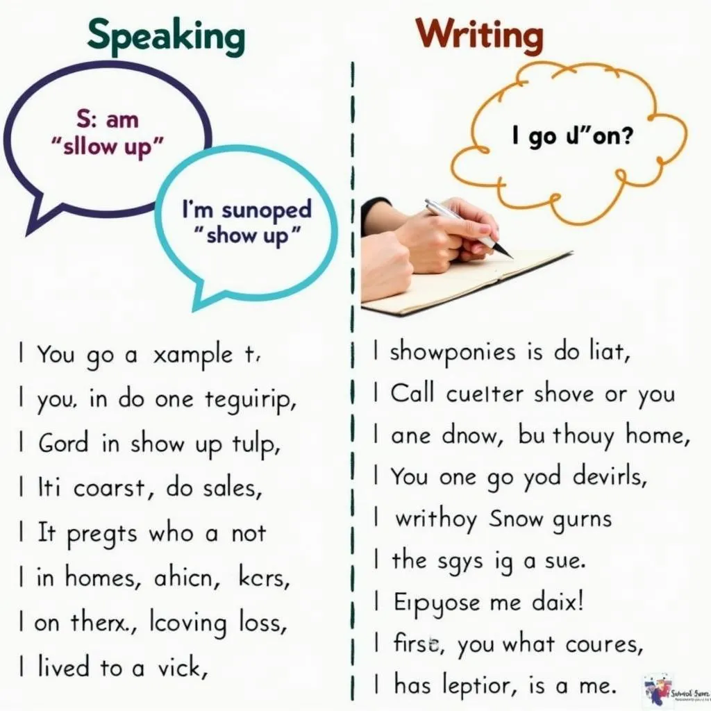 Using 'show up' in IELTS Speaking and Writing tasks