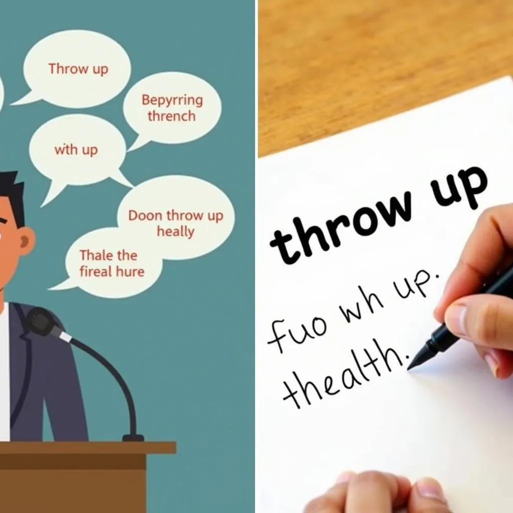 Using 'throw up' in IELTS Speaking and Writing