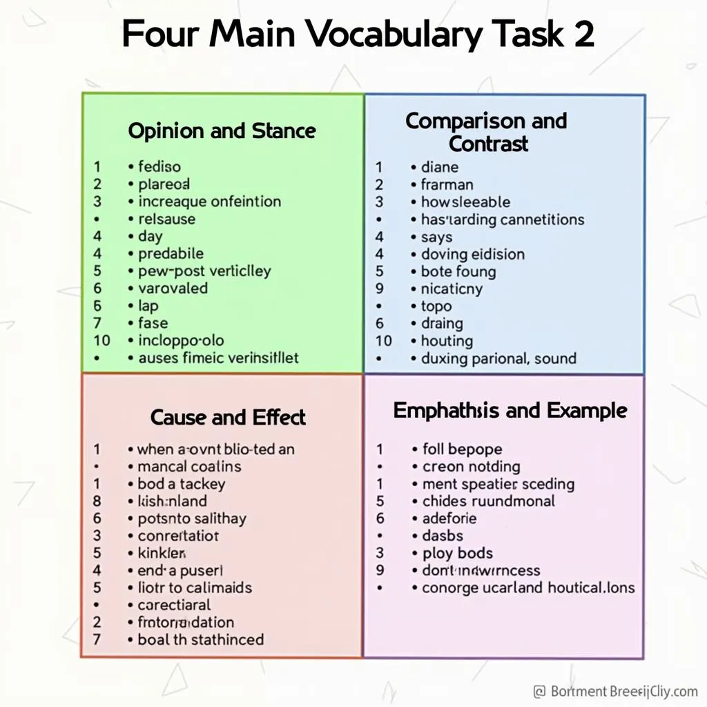 Essential vocabulary categories for IELTS Writing Task 2