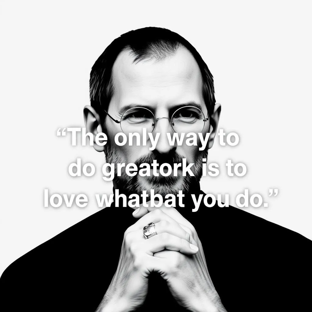 Inspirational quote by Steve Jobs about success and passion