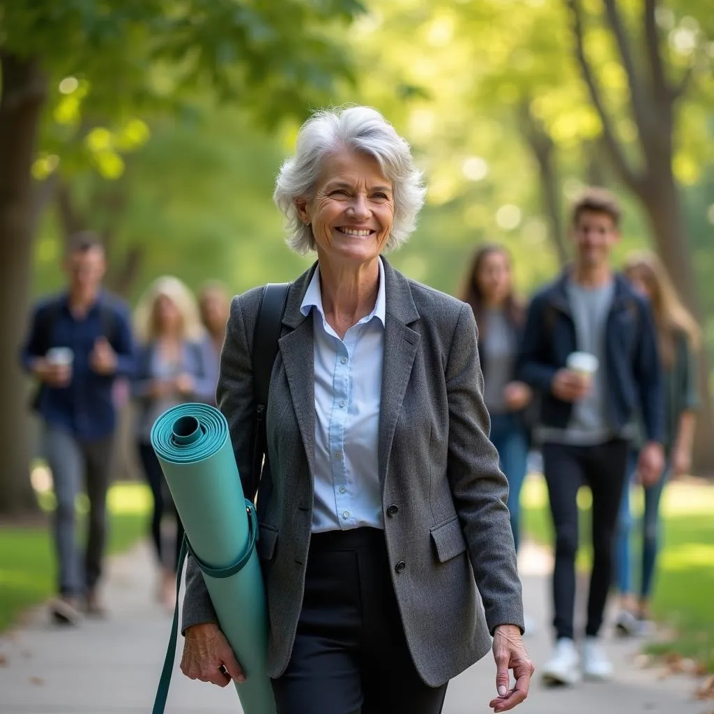 Inspiring health professor on university campus