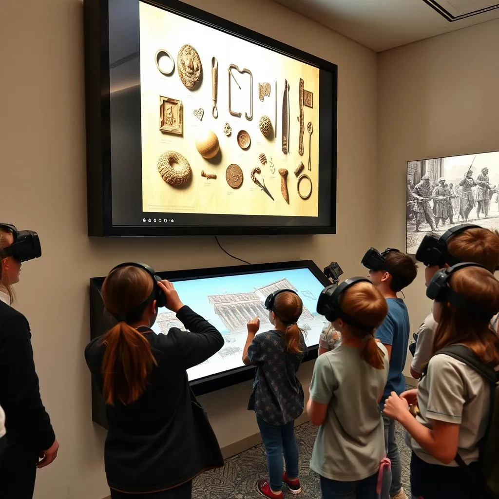 Interactive digital exhibit in a modern museum