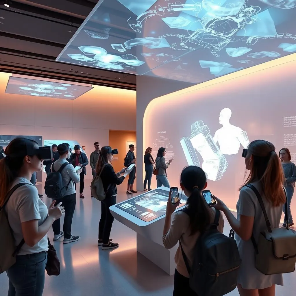 Futuristic interactive museum exhibit