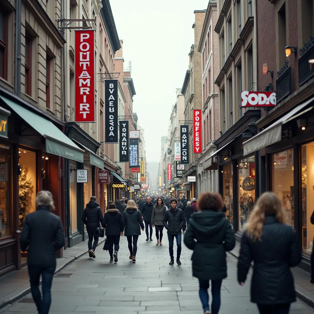 International brands dominating a city street