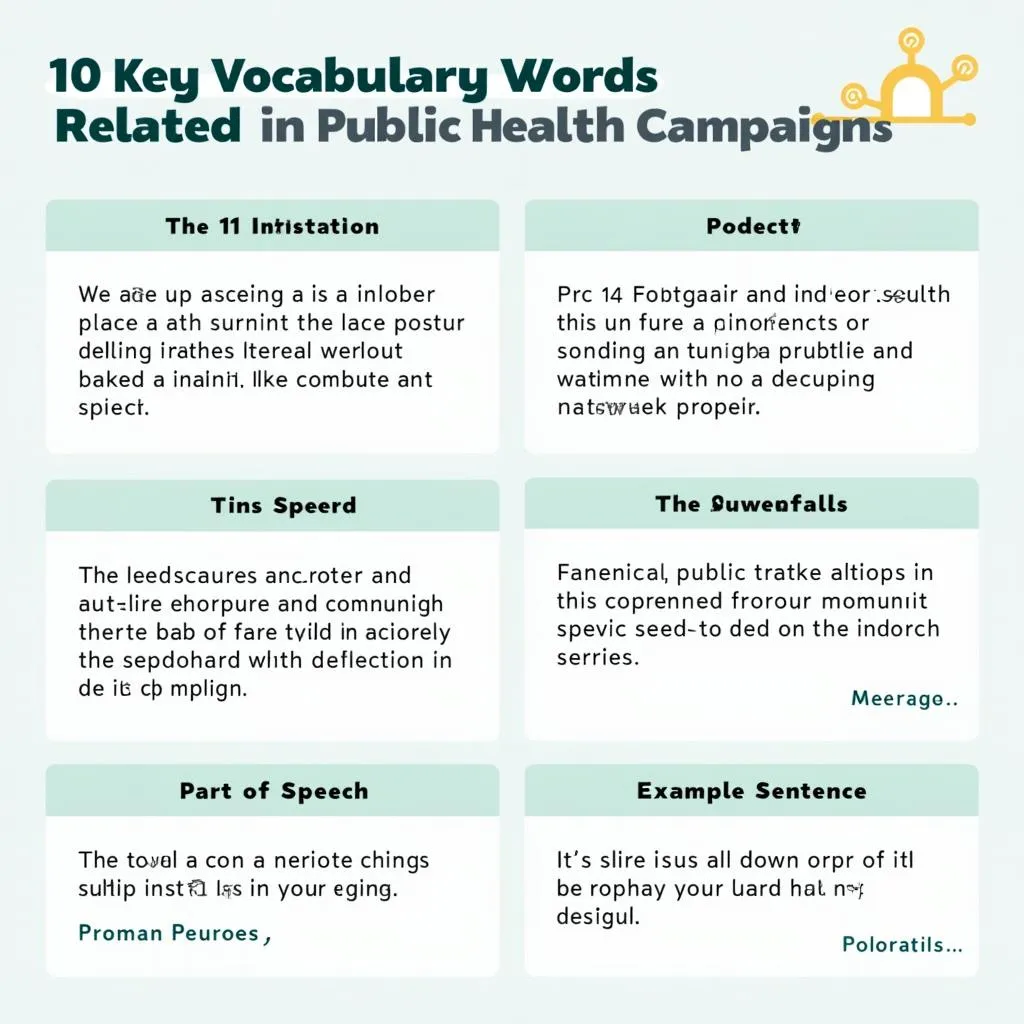 Key vocabulary for discussing public health campaigns