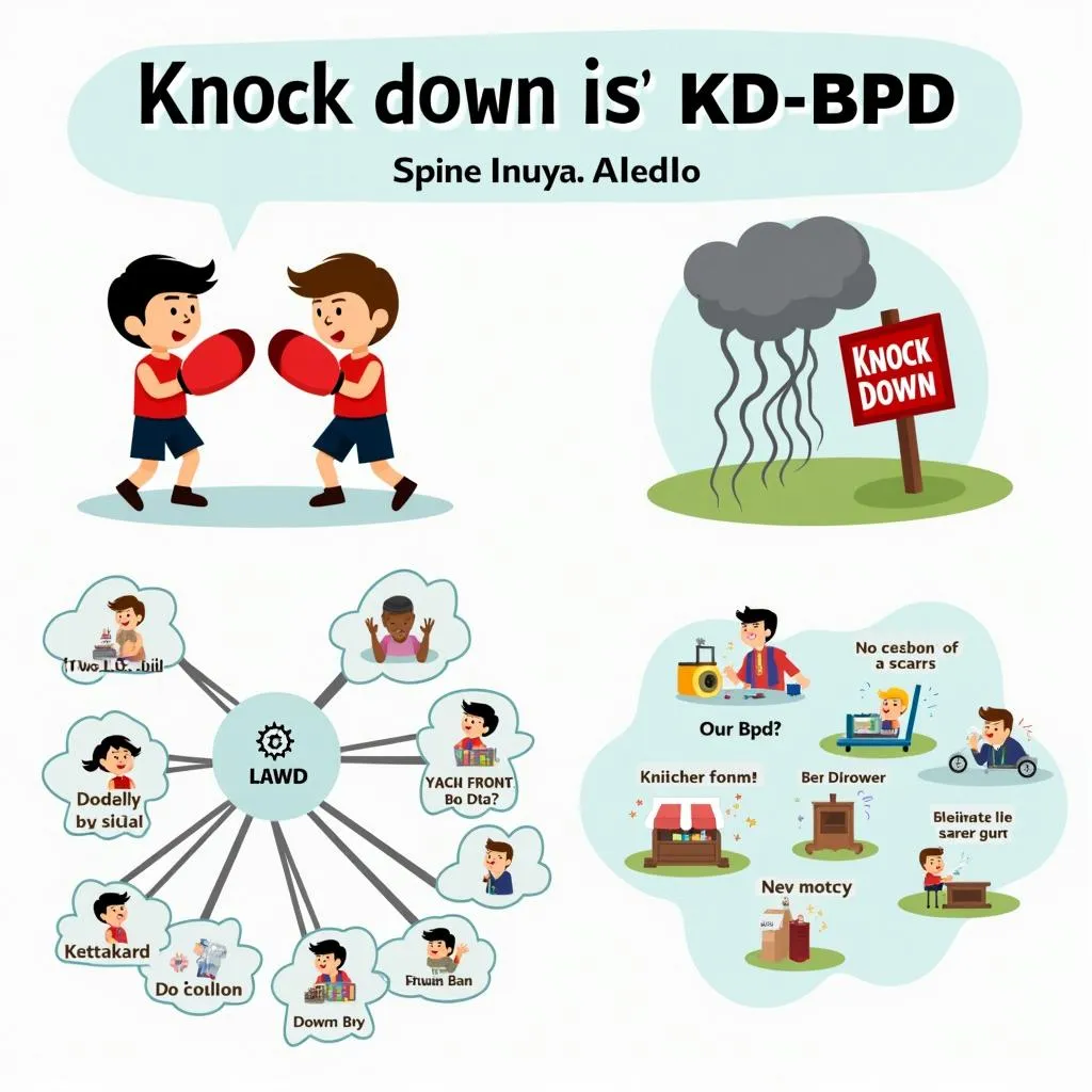 Visual representation of memory techniques for 'knock down'