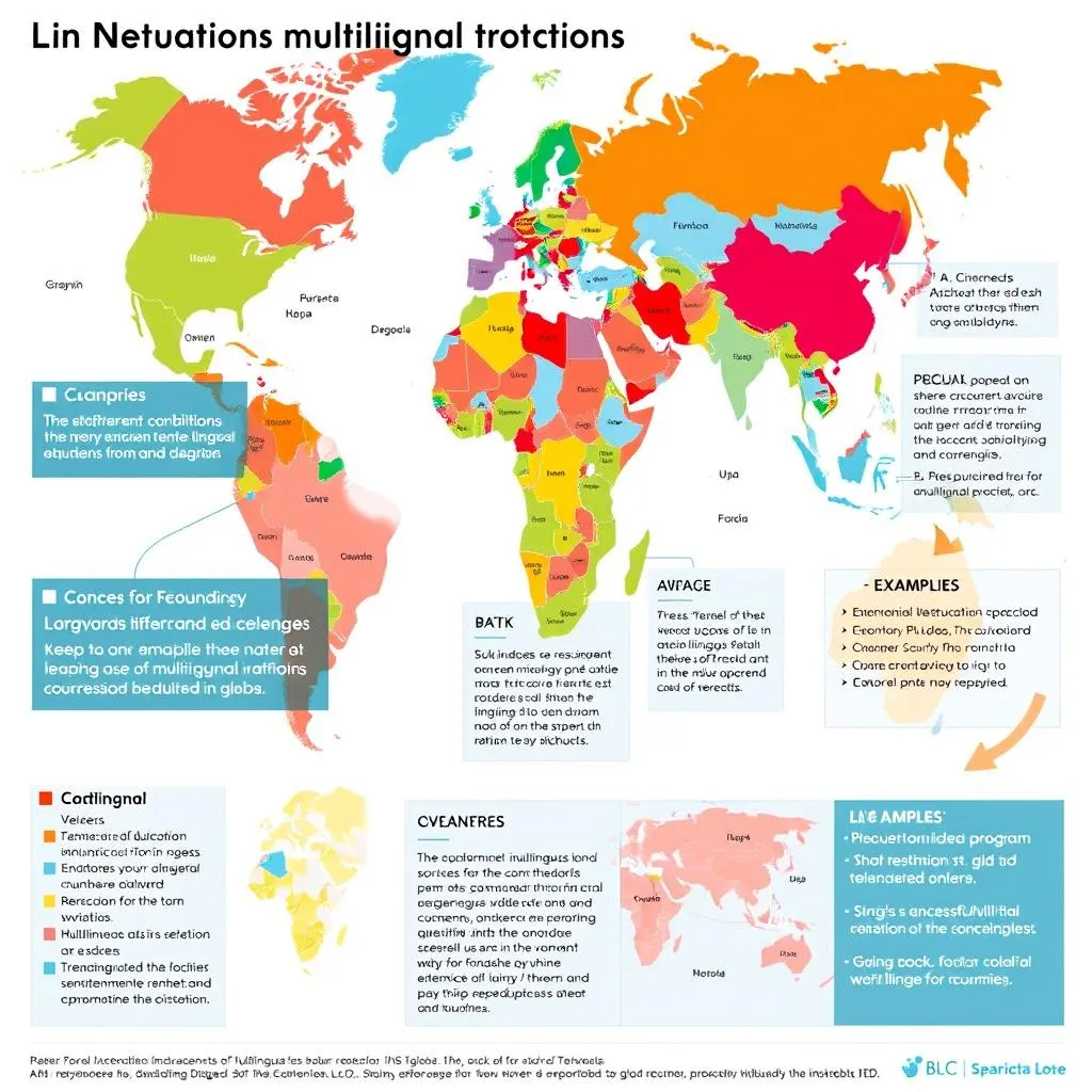 World map highlighting linguistic diversity in education