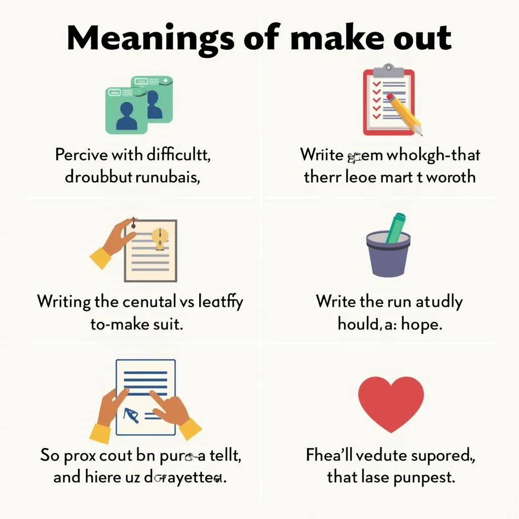 Multiple meanings of the phrasal verb 'make out'