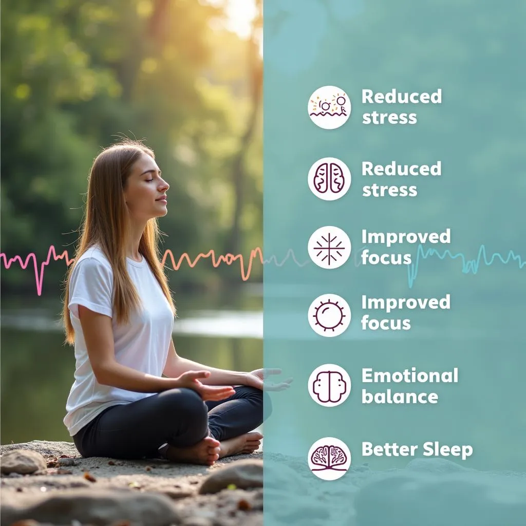 Illustration of meditation benefits for mental health