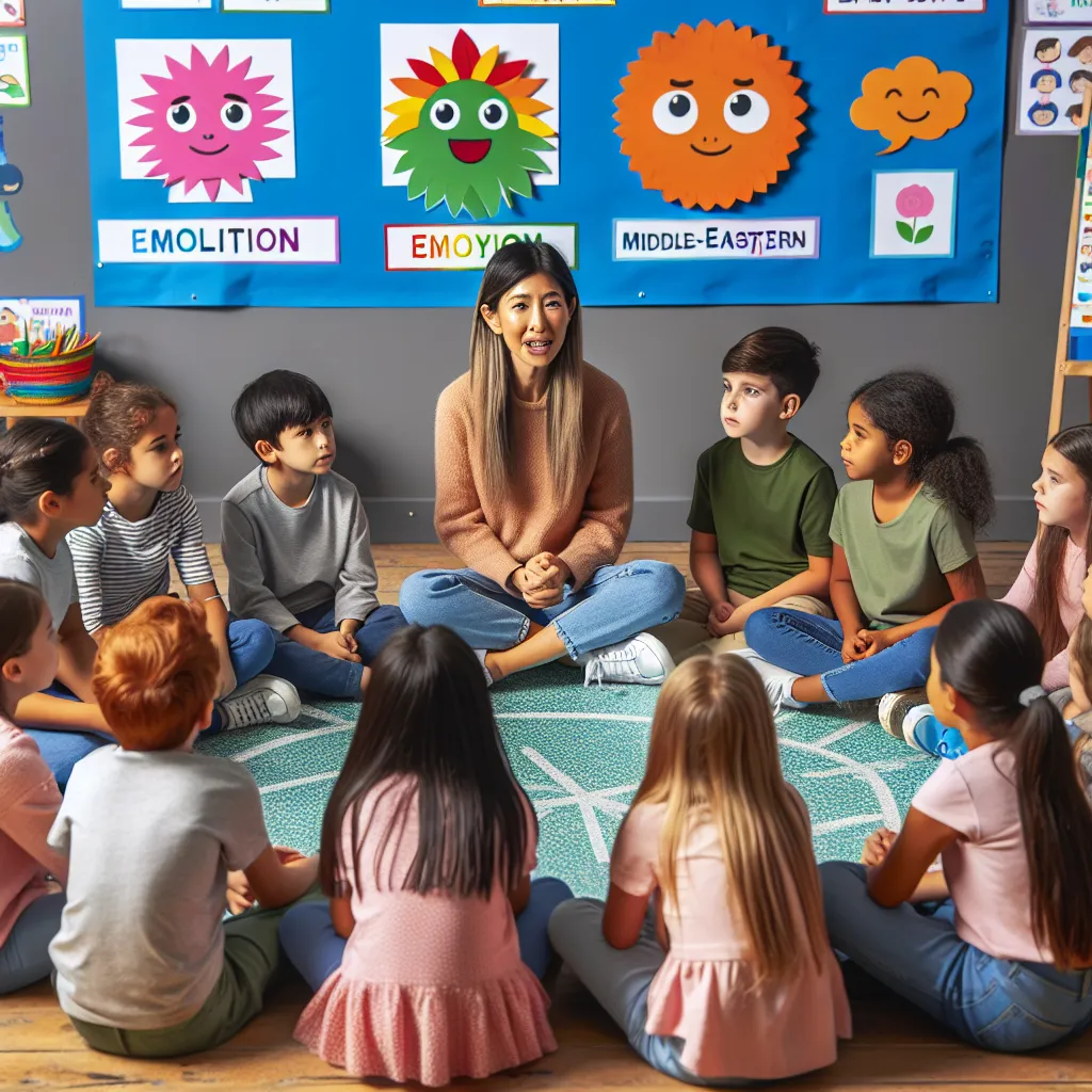 Children learning about mental health in school