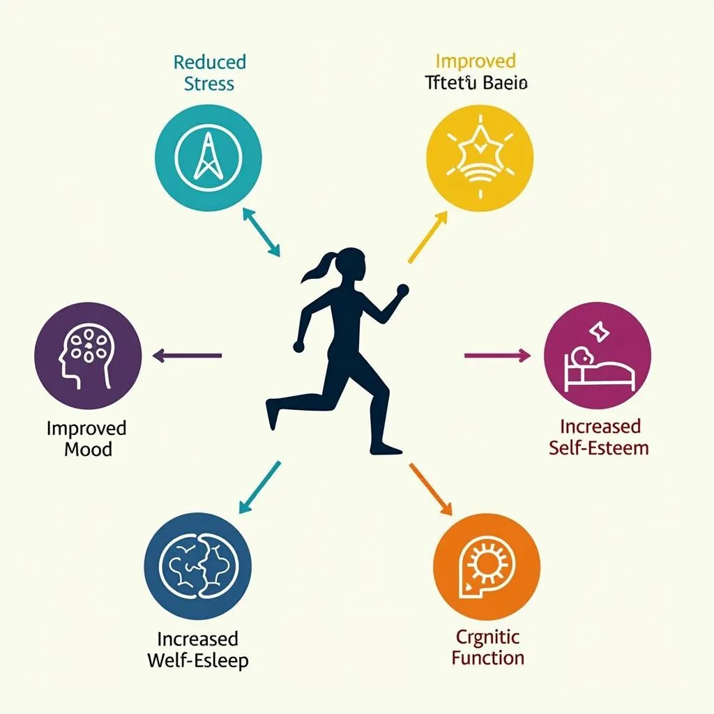 Infographic on benefits of exercise for mental health