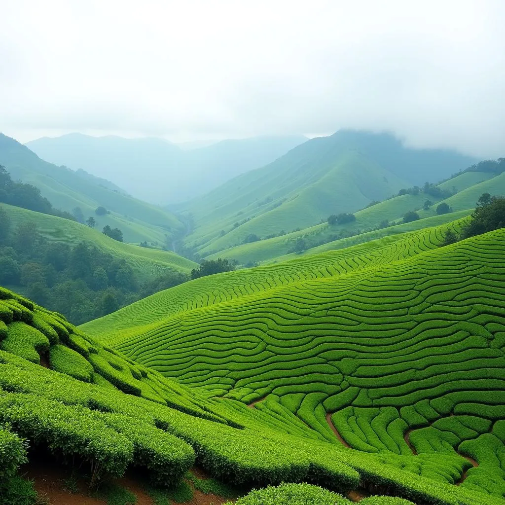 Stunning tea plantations in Moc Chau, Vietnam