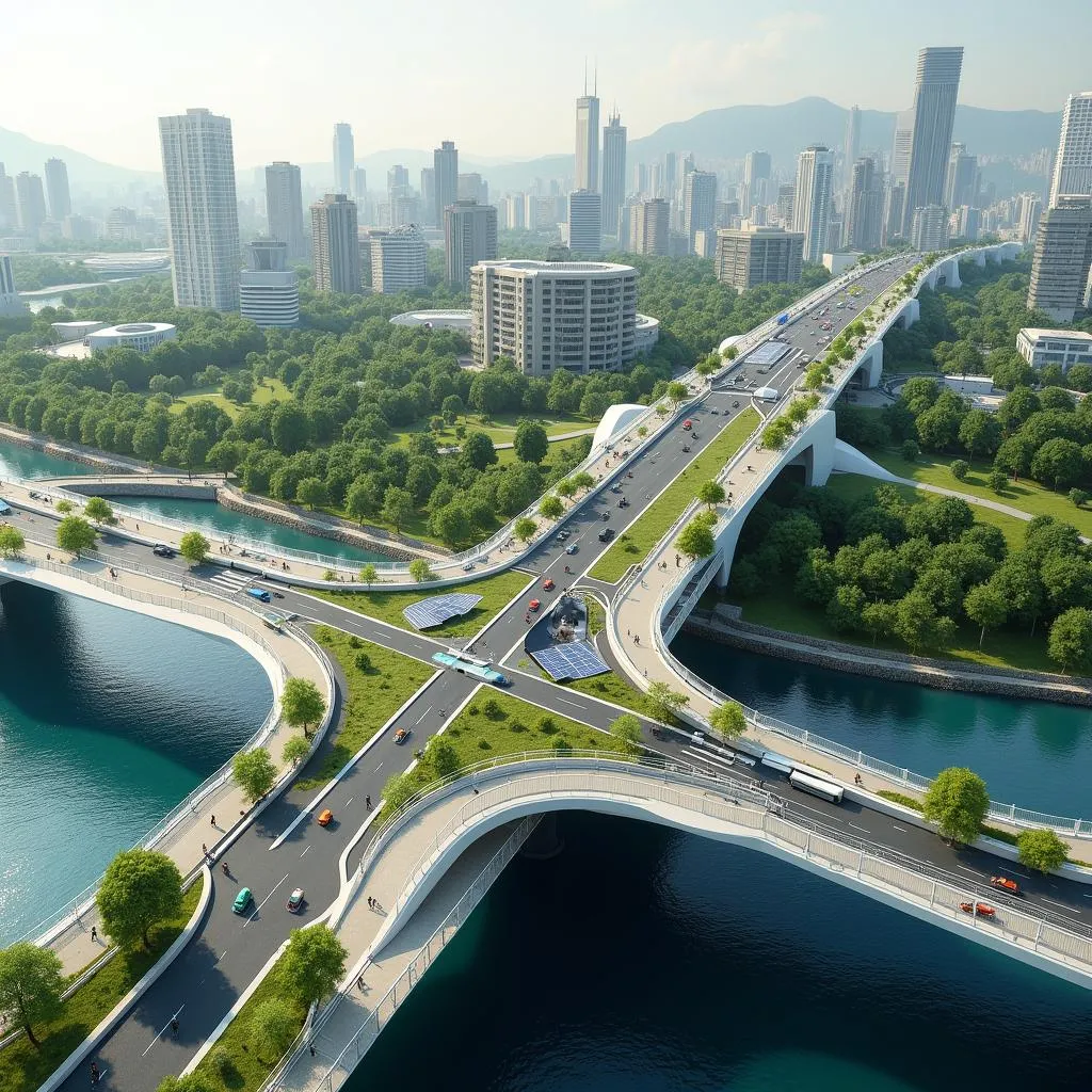 Modern bridge showcasing sustainable urban development