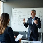 Motivational uncle inspiring young entrepreneur