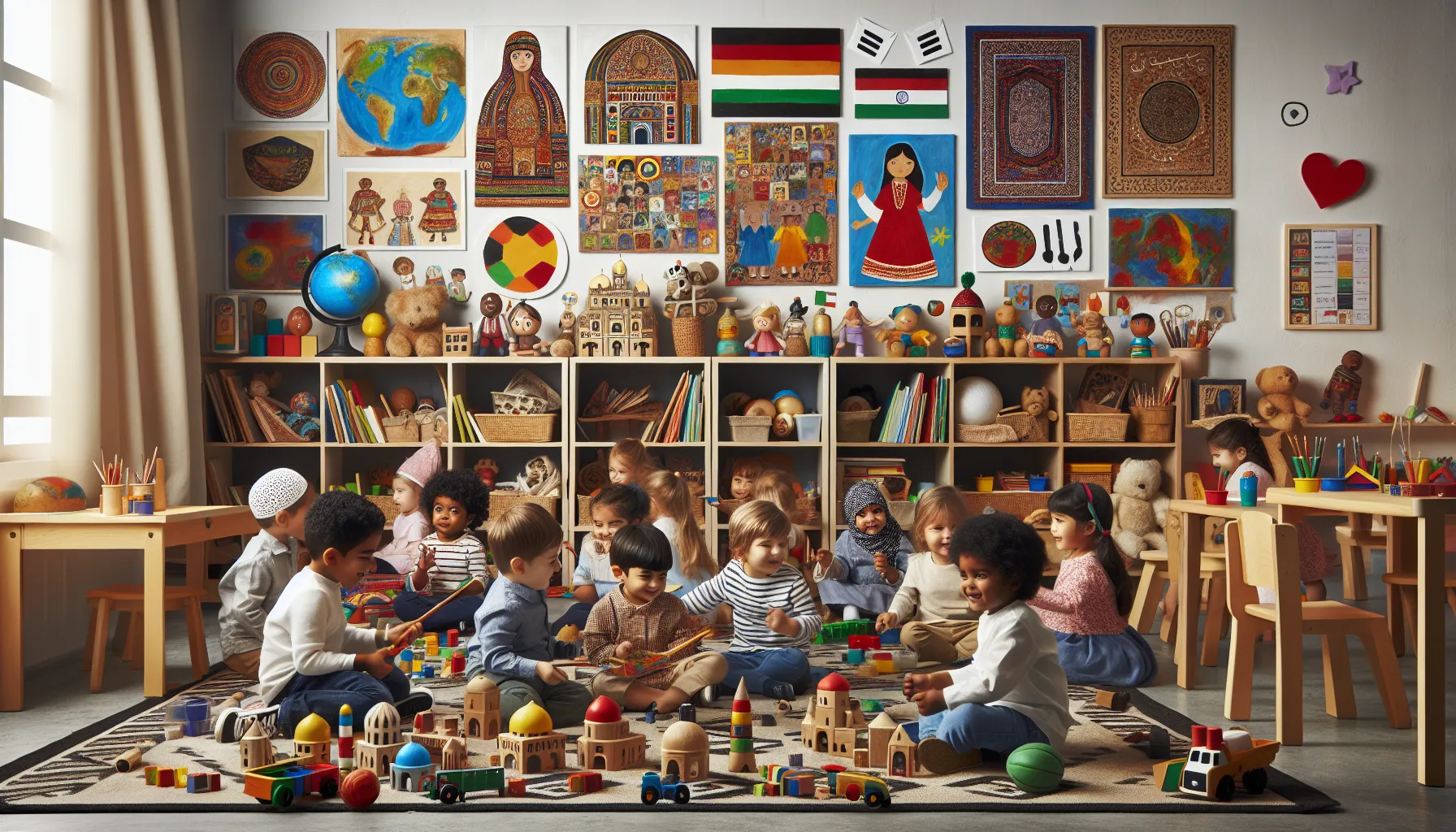 Multicultural early childhood education classroom