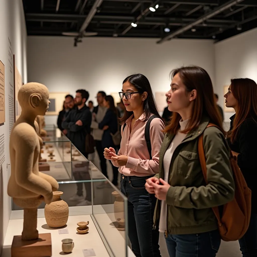 Visitors Interacting with a Museum Exhibit