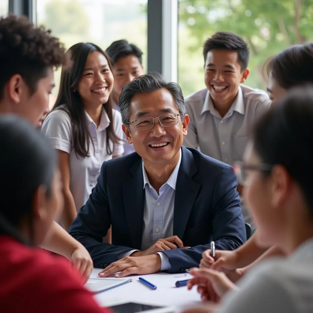 Nguyen Ngoc Ky inspiring students