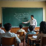 Nguyen Ngoc Ky teaching literature