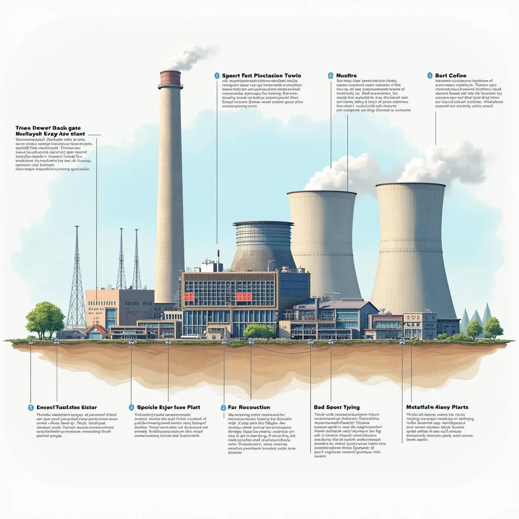 Nuclear energy power plant illustration