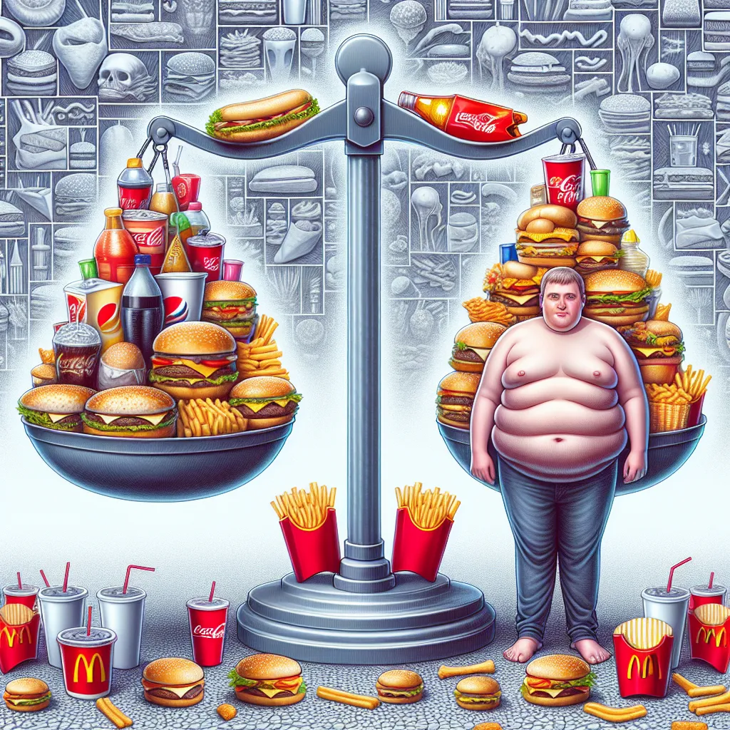 Obesity and fast food concept