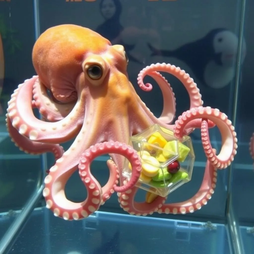 Octopus demonstrating problem-solving skills