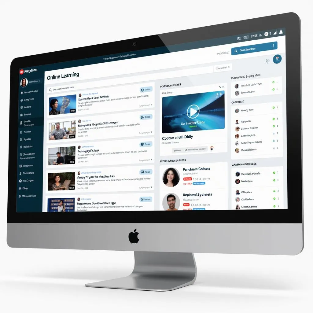 Online learning platform interface