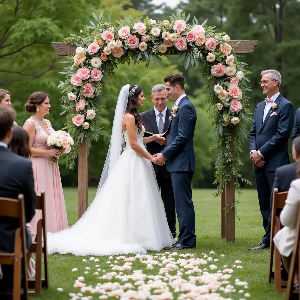 Outdoor wedding ceremony