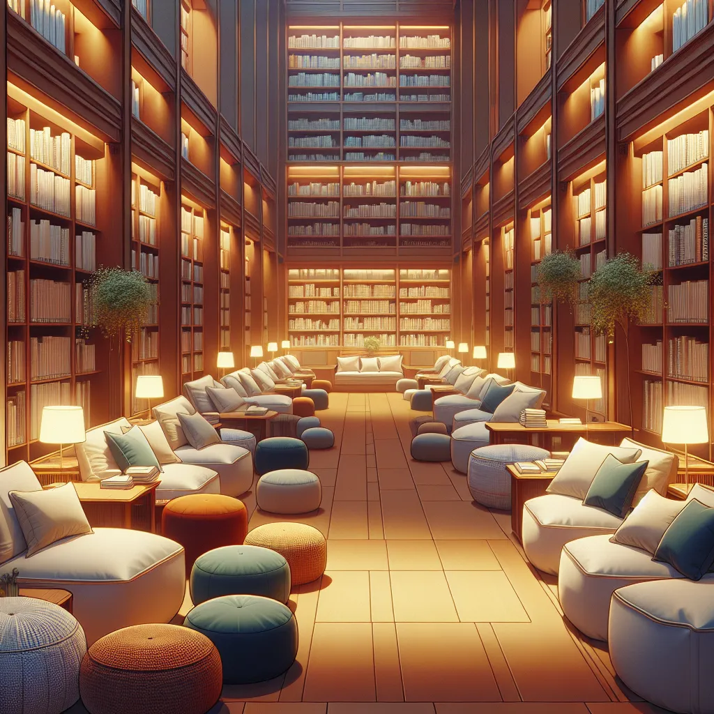 Tranquil library for quiet time