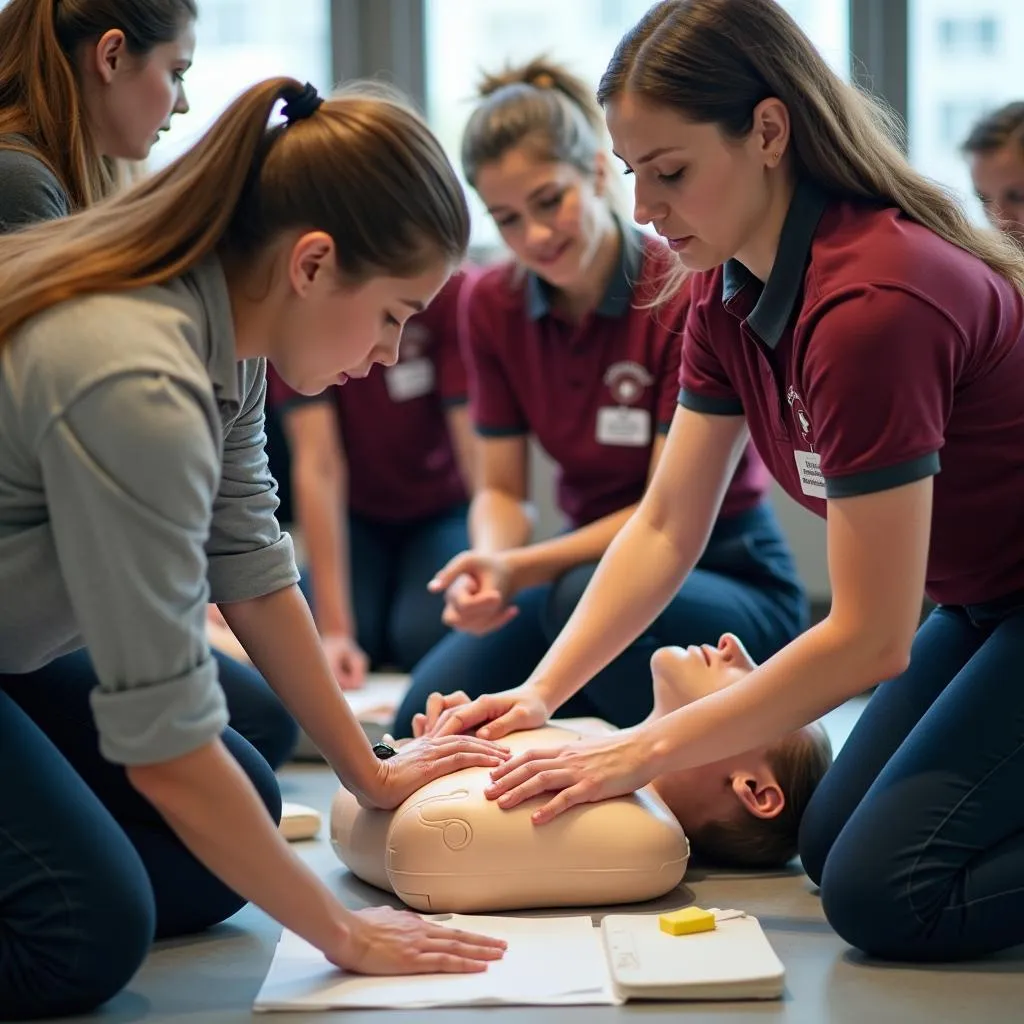 People Learning First Aid