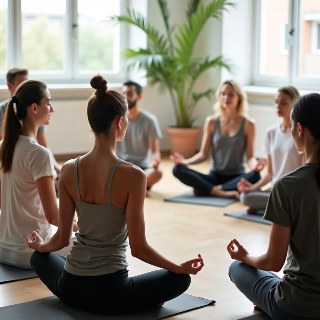 People practicing mindfulness techniques