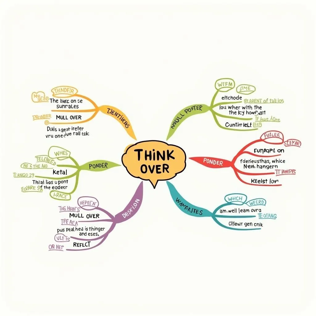 Mind map of phrasal verbs related to thinking