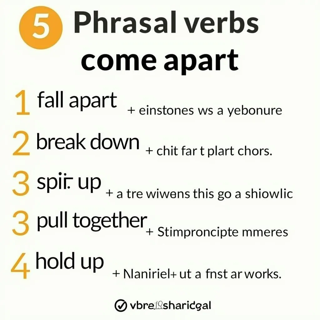 Phrasal verbs related to 'come apart'