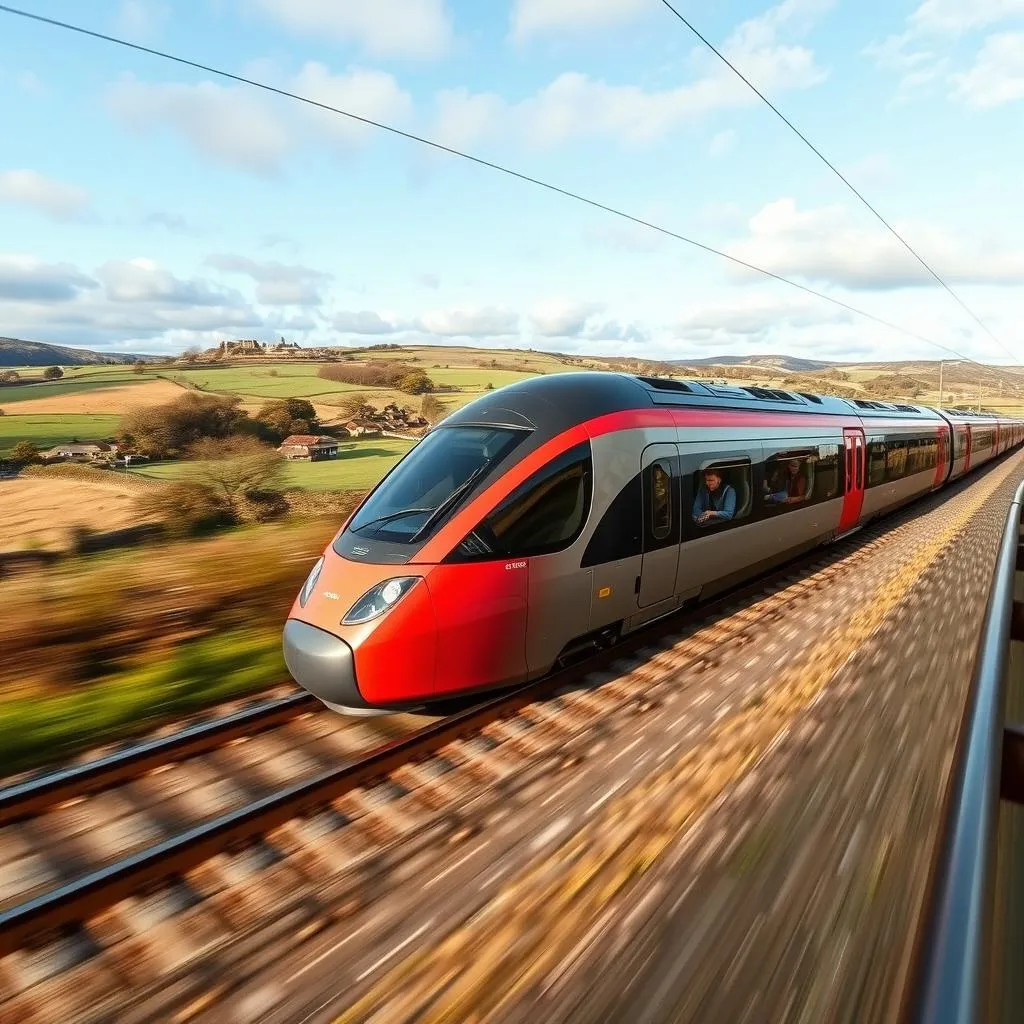 High-speed train journey from London to Edinburgh