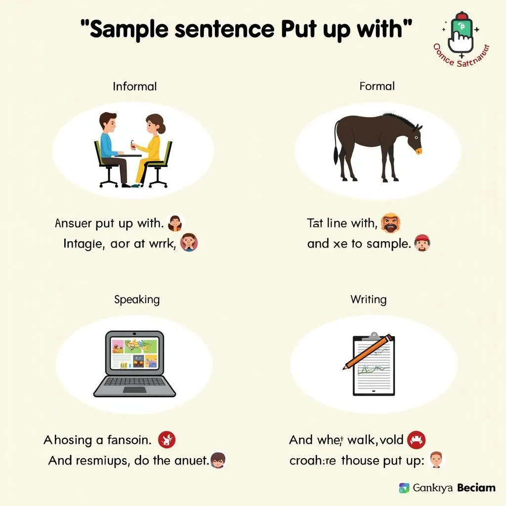 Examples of 'Put up with' usage in different contexts