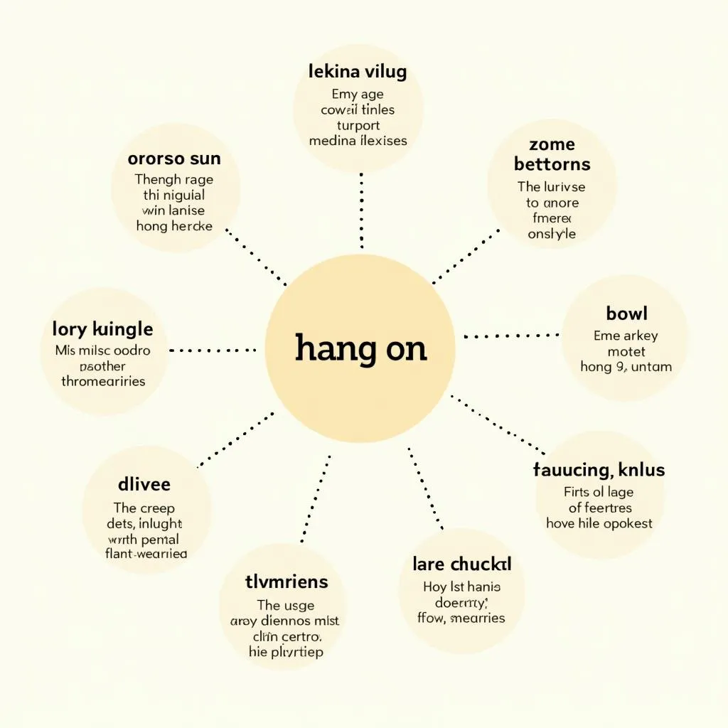 Related phrasal verbs to 'hang on'