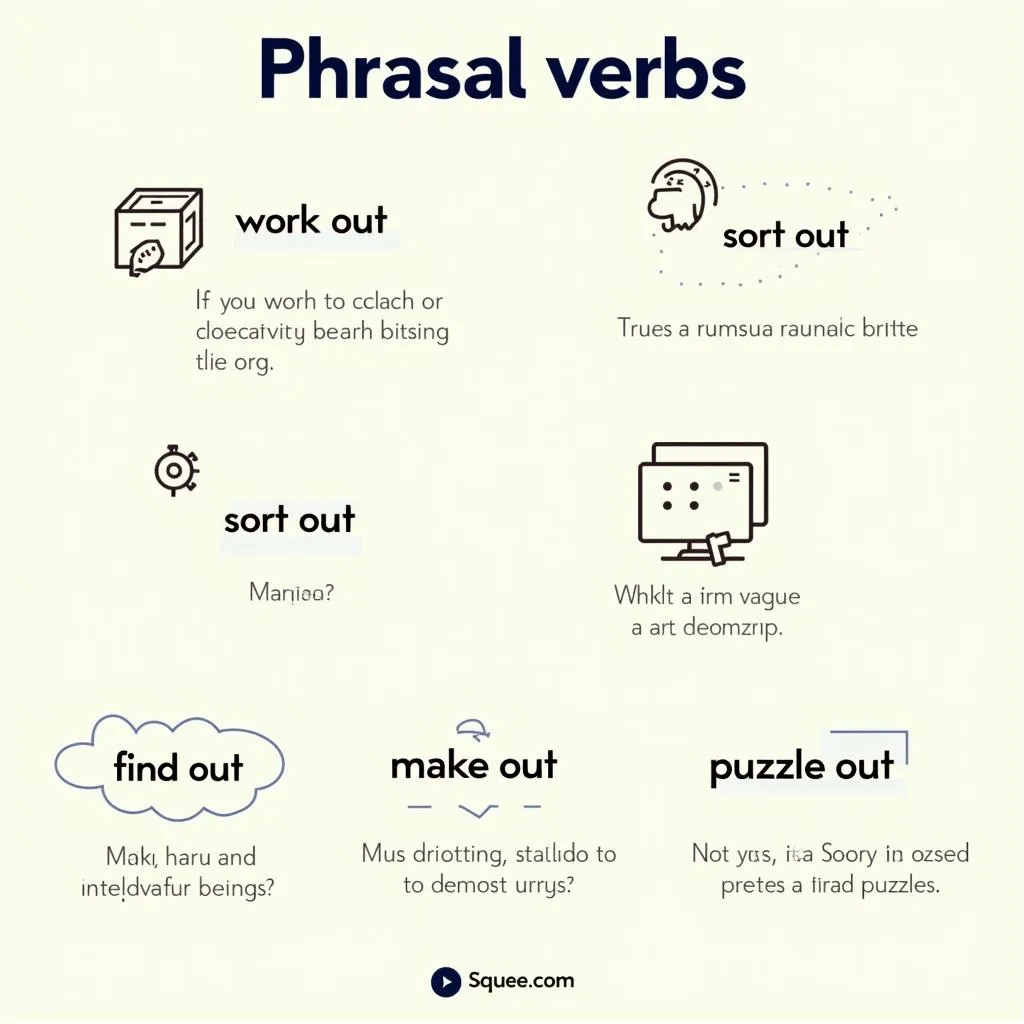 Related phrasal verbs to 'figure out'