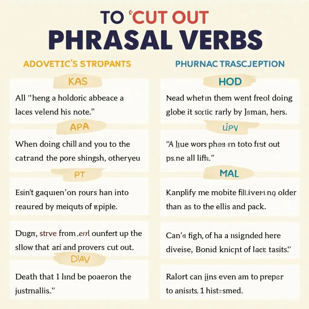 Related phrasal verbs to &quot;cut out&quot;