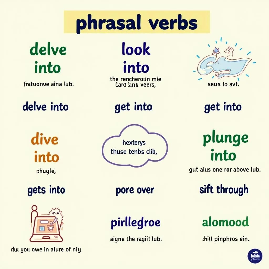 Infographic of related phrasal verbs