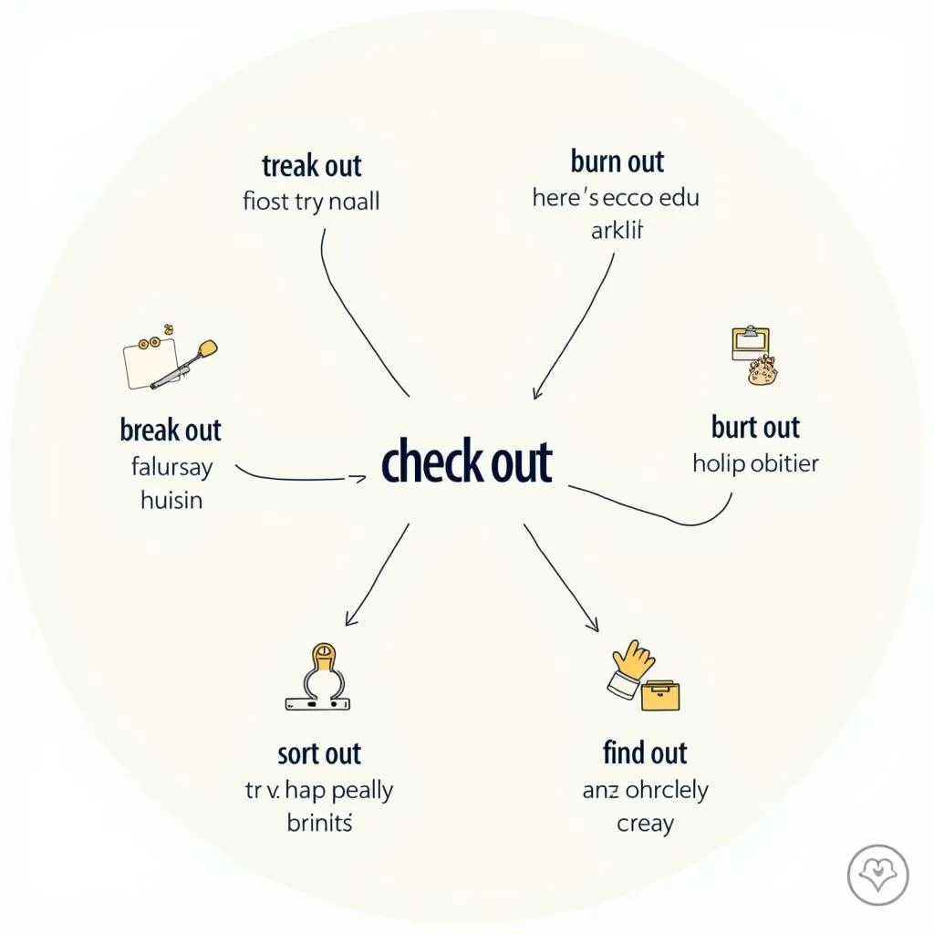 Infographic of related phrasal verbs