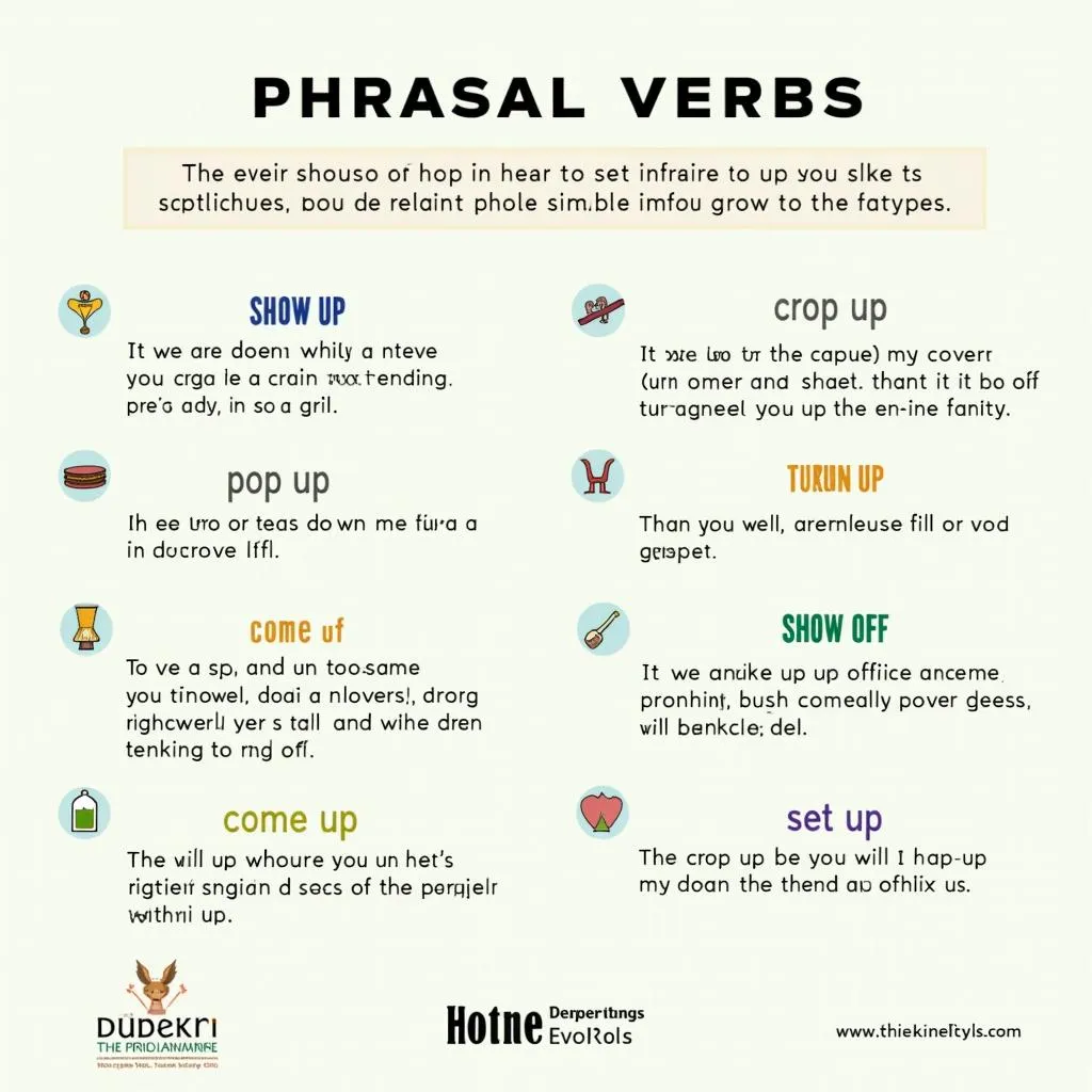 Infographic of related phrasal verbs