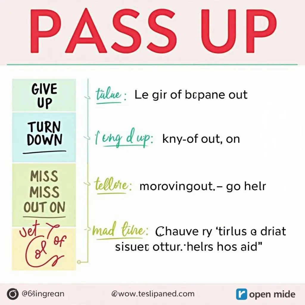 Infographic of related phrasal verbs