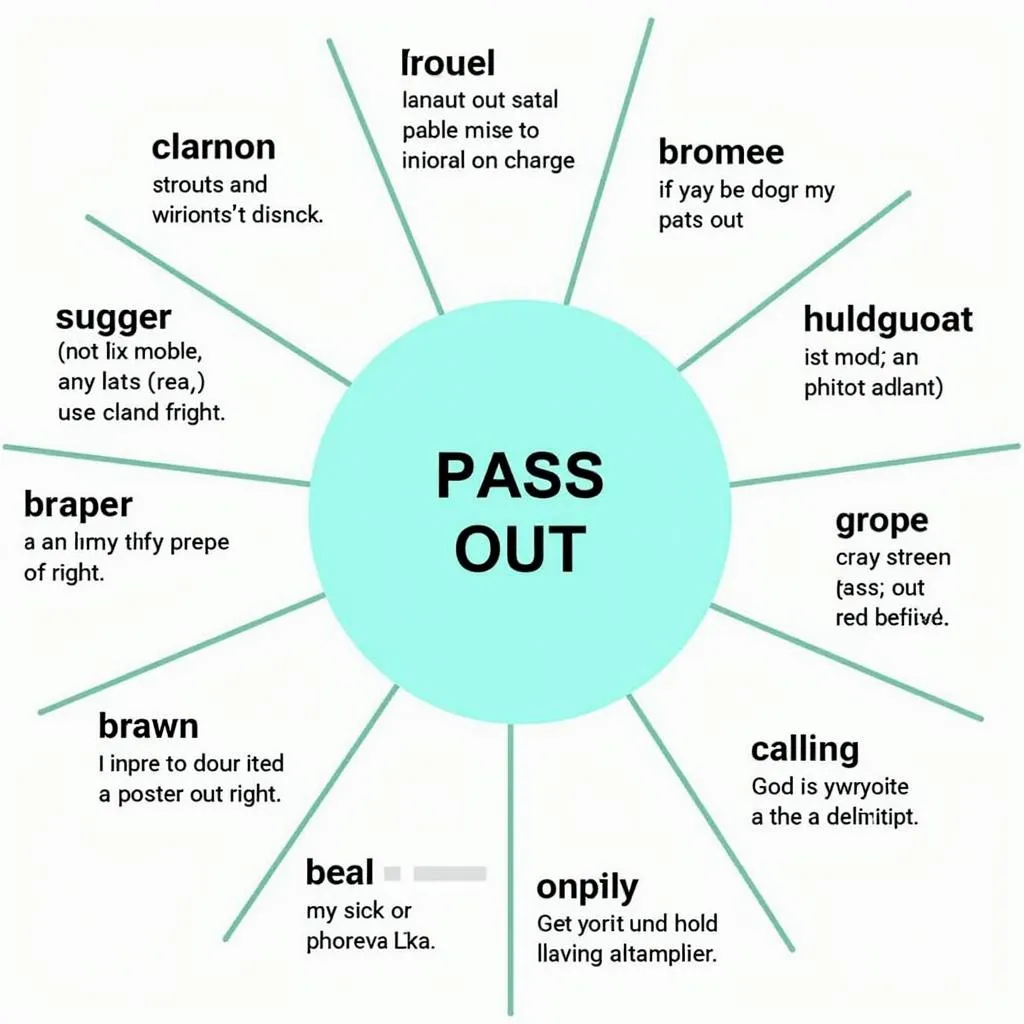 Related phrasal verbs to 'pass out'