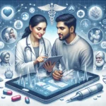 Remote healthcare services illustration