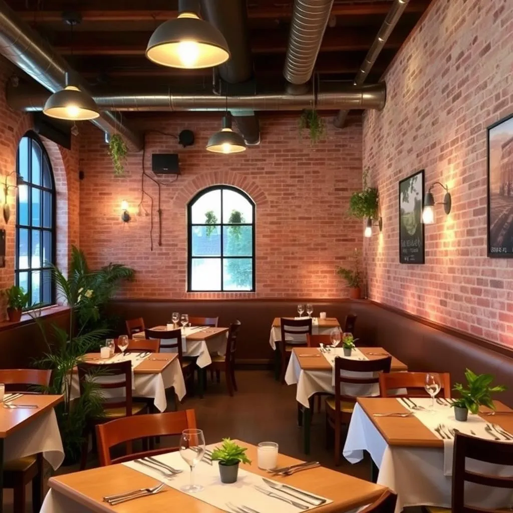 Cozy interior of The Green Leaf restaurant