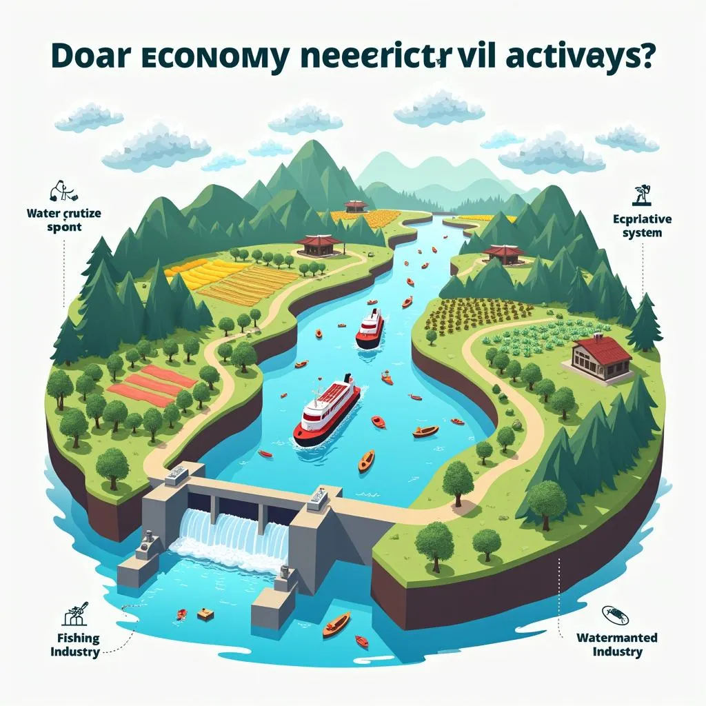 Economic activities based on a river