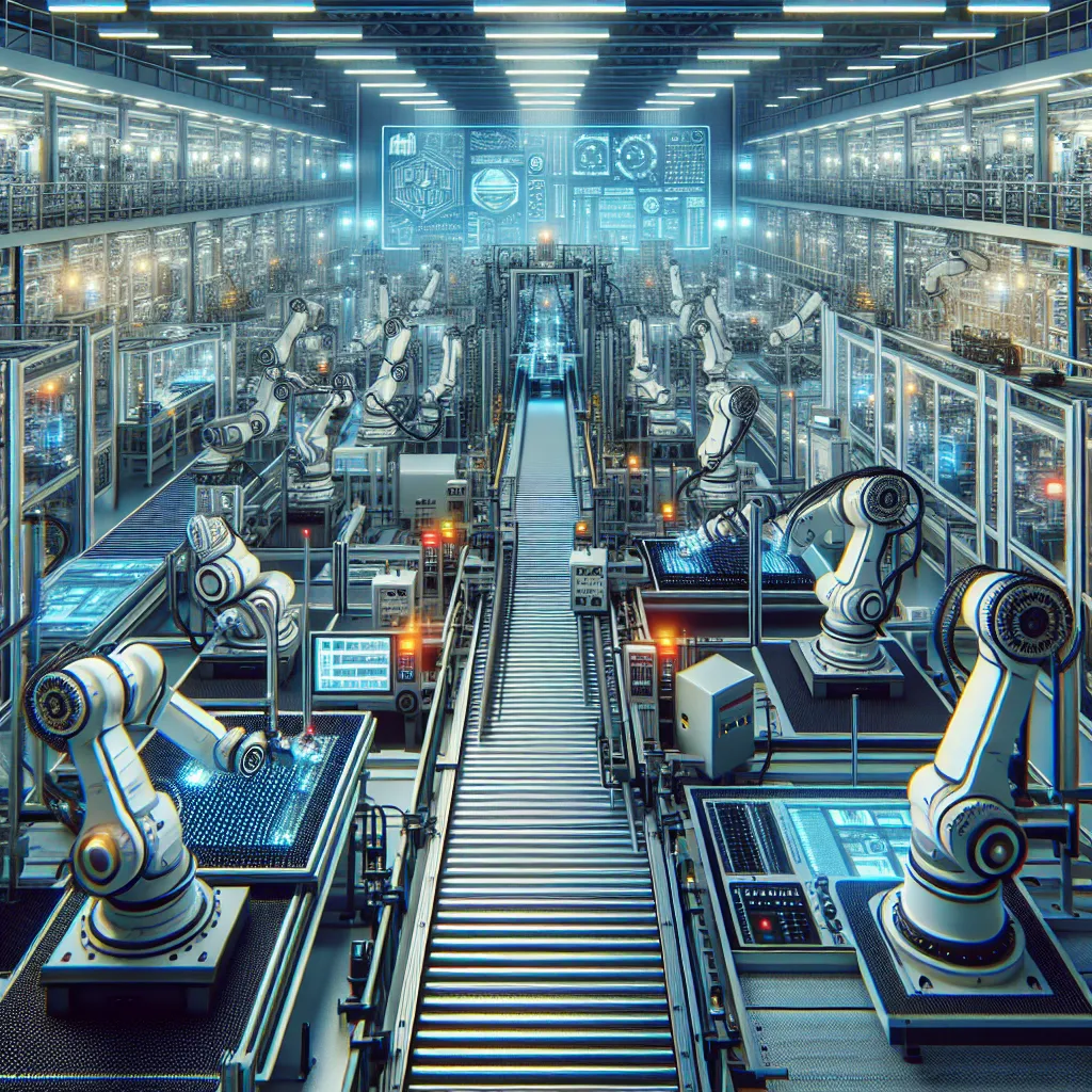 Robotic arms in modern factory